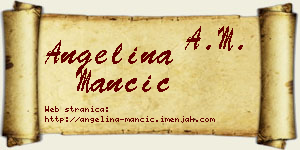 Angelina Mančić vizit kartica